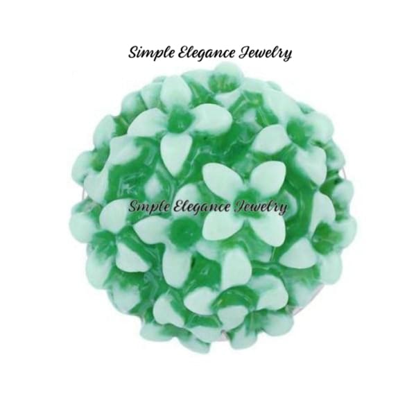 Acrylic Bubble Flower Snap 20mm - Green - Snap Jewelry