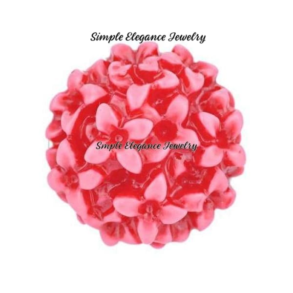 Acrylic Bubble Flower Snap 20mm - Red - Snap Jewelry
