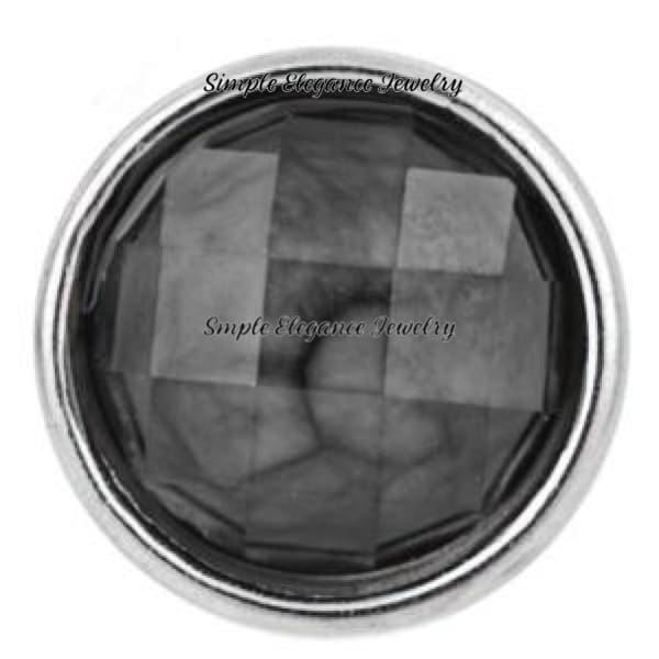 Acrylic Faceted Mini Snaps 12mm for Snap Jewelry - Black - Snap Jewelry