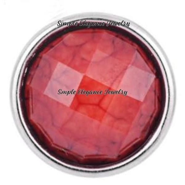 Acrylic Faceted Mini Snaps 12mm for Snap Jewelry - Red - Snap Jewelry