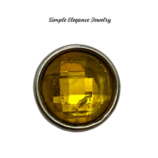 Acrylic Faceted MINI Snaps 12mm Snap Charms - Yellow - Snap Jewelry