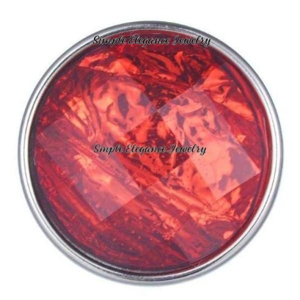 Acrylic Faceted Snap for Snap Charm Jewelry 20mm Several Colors to Choose From) - Red - Snap Jewelry