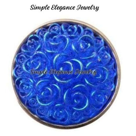 Acrylic Rose Snap 18mm for Snap Jewelry - Blue - Snap Jewelry