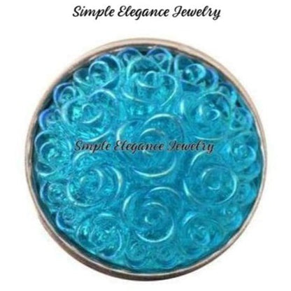 Acrylic Rose Snap 18mm for Snap Jewelry - Turquoise - Snap Jewelry