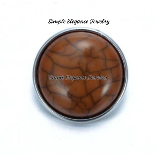 Acrylic Turquoise Cracked Snap Button 20mm for Snap Jewelry - Brown - Snap Jewelry