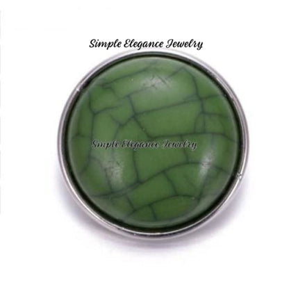 Acrylic Turquoise Cracked Snap Button 20mm for Snap Jewelry - Grass Green - Snap Jewelry