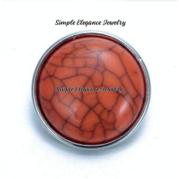 Acrylic Turquoise Cracked Snap Button 20mm for Snap Jewelry - Orange - Snap Jewelry