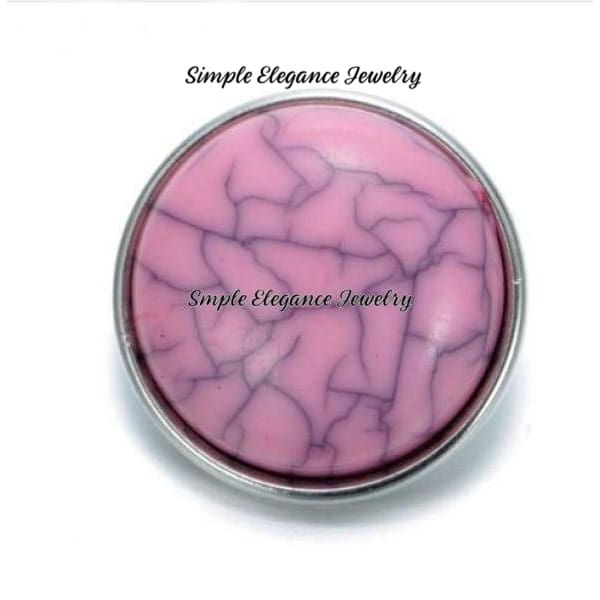 Acrylic Turquoise Cracked Snap Button 20mm for Snap Jewelry - Pink - Snap Jewelry