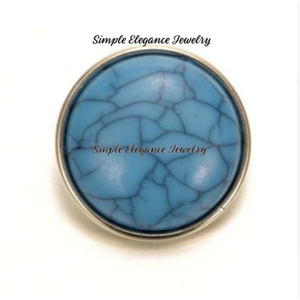 Acrylic Turquoise Cracked Snap Button 20mm for Snap Jewelry - Sky Blue - Snap Jewelry