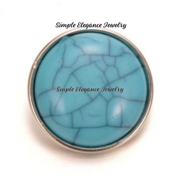 Acrylic Turquoise Cracked Snap Button 20mm for Snap Jewelry - Snap Jewelry