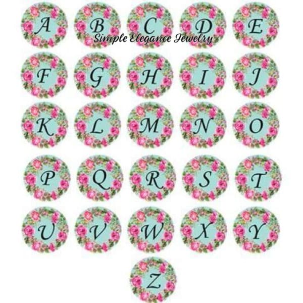 Alphabet Initial Rose Accent Snap 20mm - A - Snap Jewelry