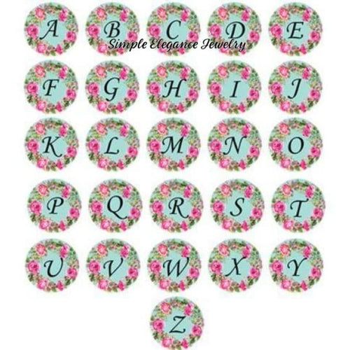 Alphabet Initial Rose Accent Snap 20mm - A - Snap Jewelry