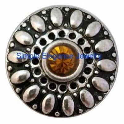 Amber Birthstone Snap (November) 18mm - Snap Jewelry