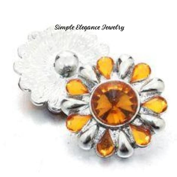 Amber Flower Design Snap 20mm for Snap Jewelry - Snap Jewelry