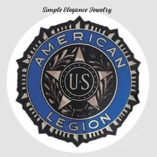 American Legion Blue Snap Charm 20mm - Snap Jewelry