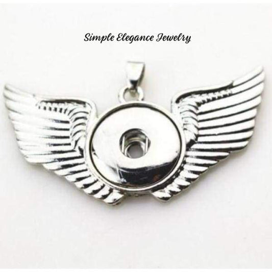 Angel Wings Pendant-Snap Necklace 20mm Snaps (Free Bead Chain) - Snap Jewelry