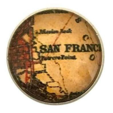 Antique Globe/Map Snap Collection 18mm Snap Charms (12 Designs) - 106 - Snap Jewelry