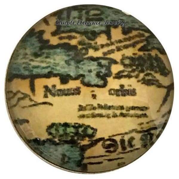 Antique Globe/Map Snap Collection 18mm Snap Charms (12 Designs) - 108 - Snap Jewelry