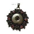 Antique Rose Pink Rhinestone Snap Necklace 20mm - Snap Jewelry