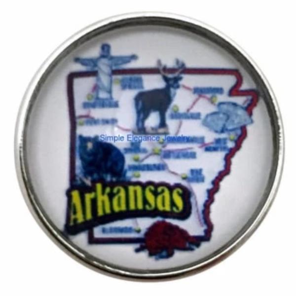 Arkansas State Snap 20mm for Snap Charm Jewelry - Snap Jewelry