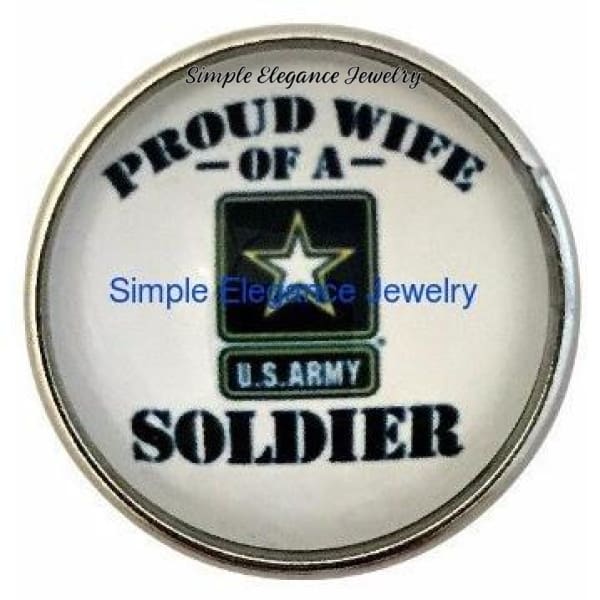 Army Soldiers Wife Snap 20mm - Snap Jewelry