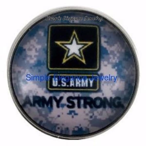 Army Strong Snap Charm 20mm - Snap Jewelry