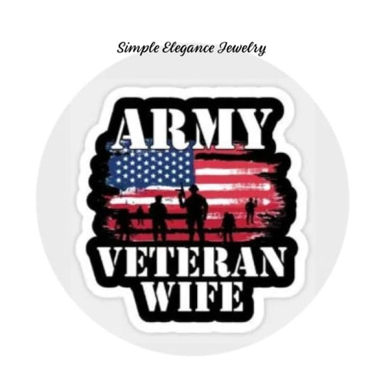 Army Veterans Wife Snap Charm 20mm - Snap Jewelry