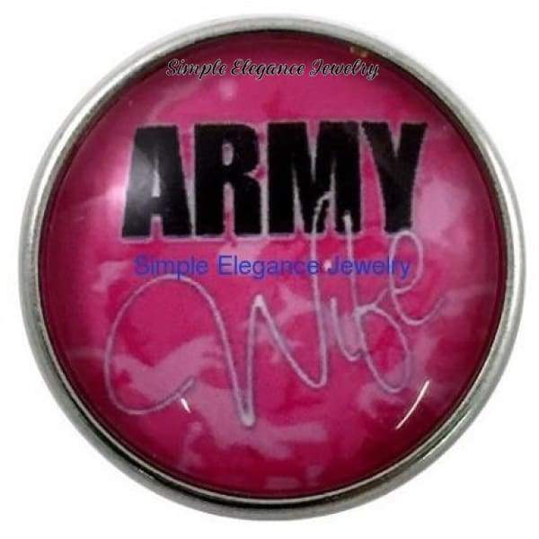 Army Wife Snap Charm 20mm - Snap Jewelry