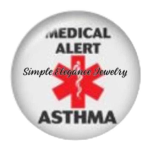 Asthma Medical Snap Charm-20mm for Snap Jewelry - Snap Jewelry