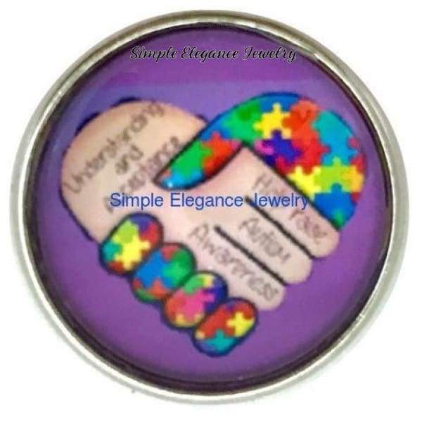 Autism Awareness Snap Charm 20mm for Snap Jewelry (4095) - Snap Jewelry