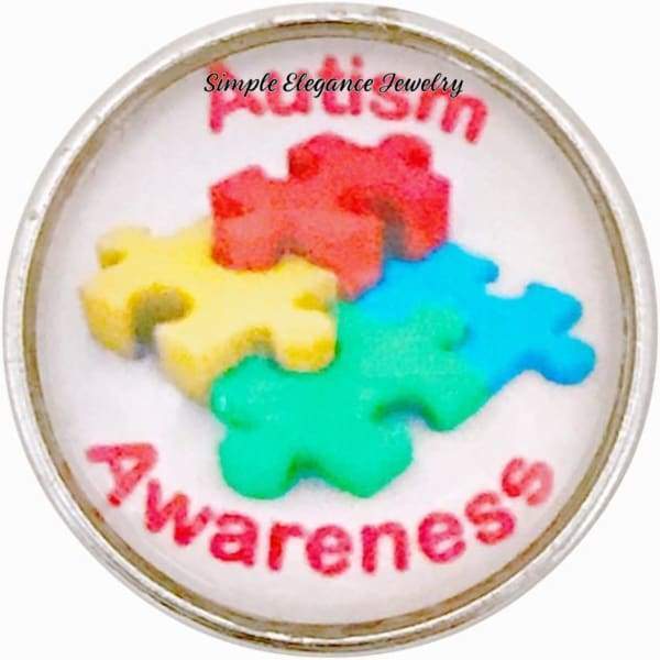 Autism Awareness Snap Charm 20mm for Snap Jewelry (5338) - Snap Jewelry