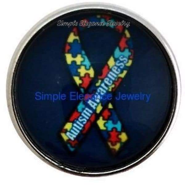 Autism Ribbon Snap 20mm - Snap Jewelry