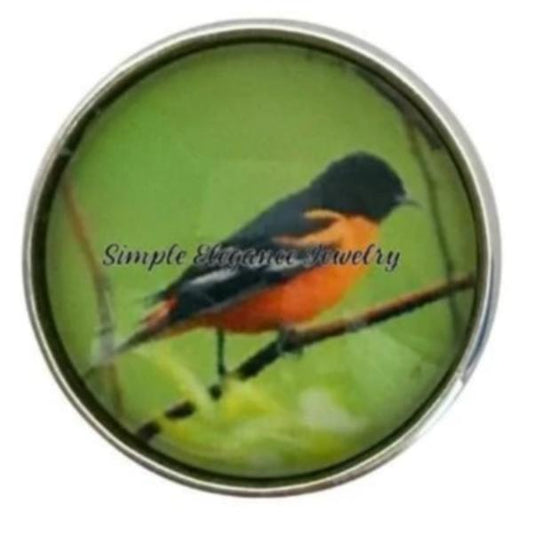 Baltimore Oriole Bird Snap Charm 20mm - Snap Jewelry