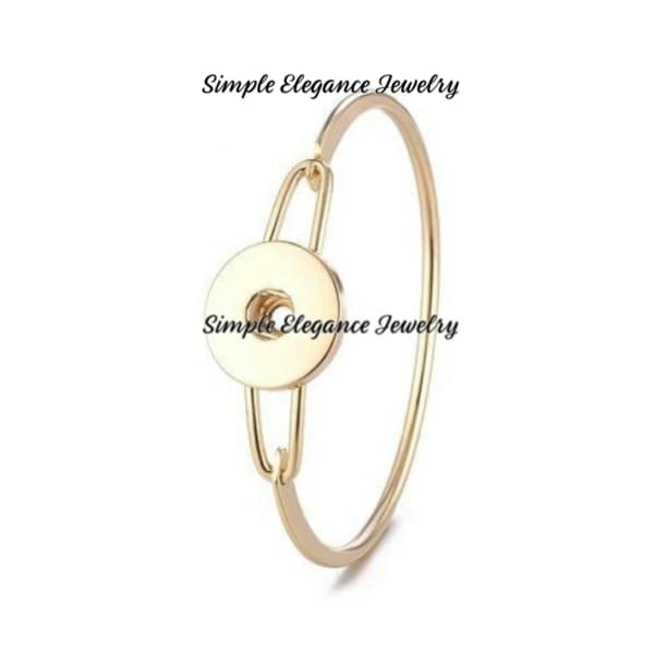 Bangle Latch Bracelet for Snap Charms 18m-20mm - Gold - Snap Jewelry