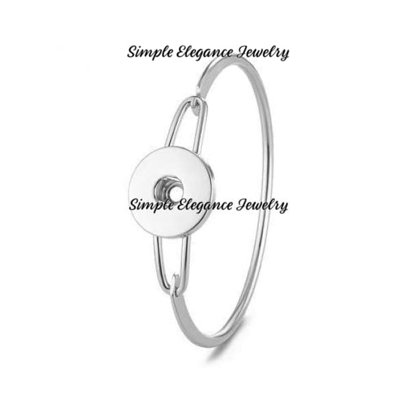 Bangle Latch Bracelet for Snap Charms 18m-20mm - Silver - Snap Jewelry