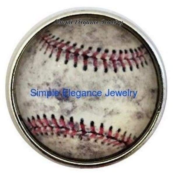 Baseball Game Ball Snap 20mm - Snap Jewelry