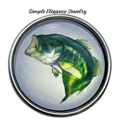Bass Fish Snap Charm 20mm - Snap Jewelry