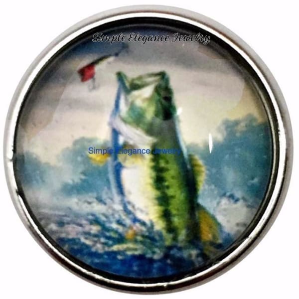 Bass Fishing Snap Charm 20mm - Snap Jewelry