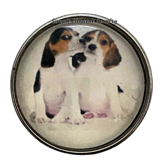 Beagle Dogs Snap Charm 20mm - Snap Jewelry