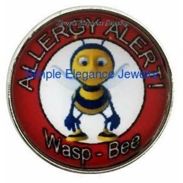 Bee-Wasp Allergy Alert Snap 20mm for Snap Jewelry - Snap Jewelry