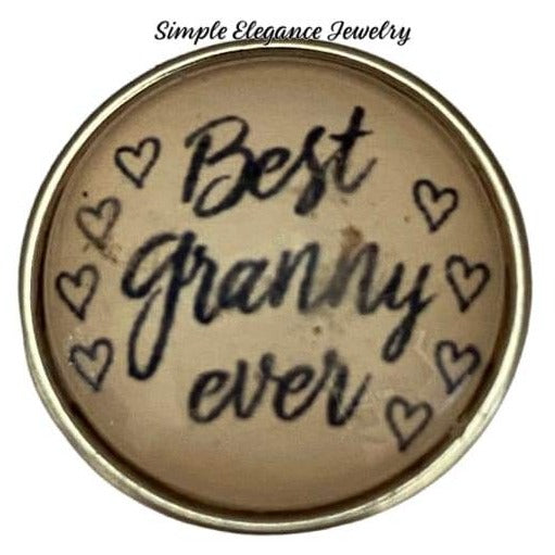 Best Granny Ever Snap Charm 20mm - Snap Jewelry