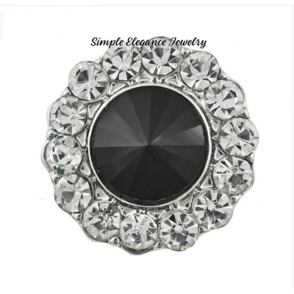 Black and Clear Rhinestone Bling Snap 20mm for Snap Jewelry - Snap Jewelry
