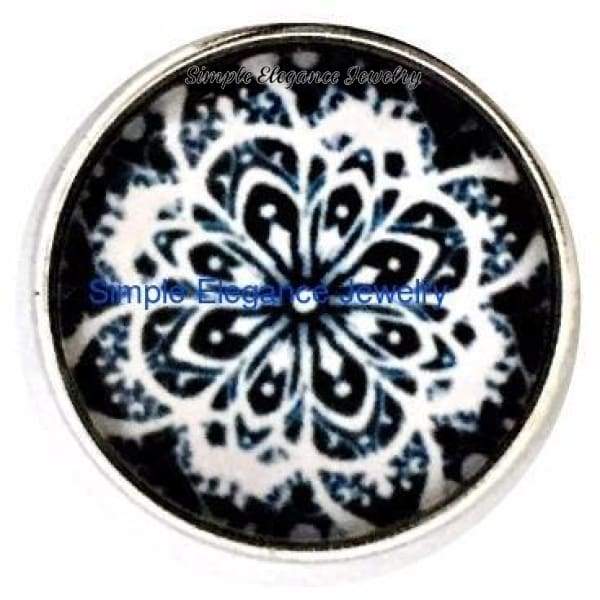 Black and White Abstract Snap 20mm for Snap Charm Jewelry - Snap Jewelry