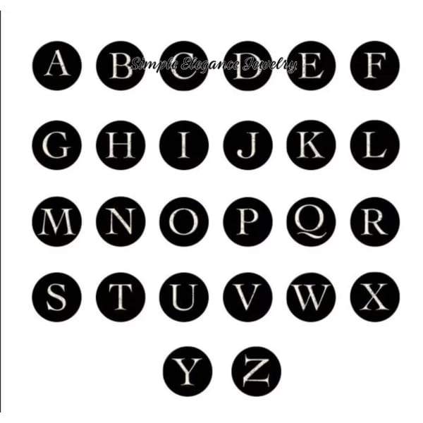 Black Antiqued Alphabet Letters 18mm for Snap Jewelry (A-Z) - A - Snap Jewelry