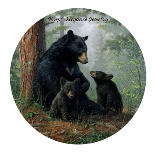 Black Bear Family Snap Charm - Snap Jewelry