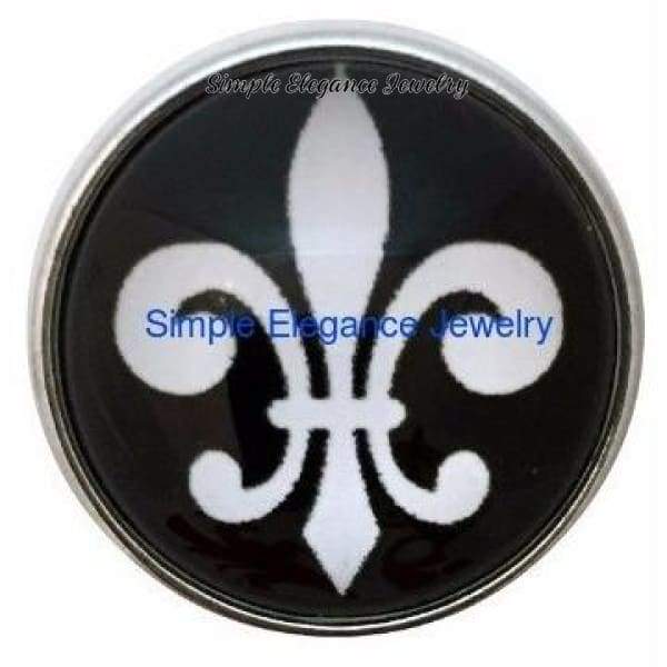 Black Fleur-de-lis Snap 20mm - Snap Jewelry