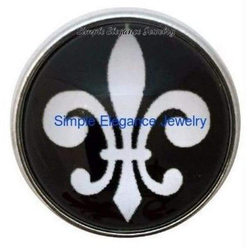 Black Fleur-de-lis Snap 20mm - Snap Jewelry