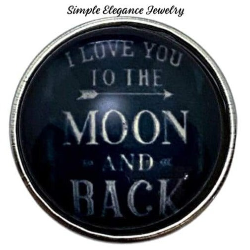 Black Love You To The Moon And Back Snap Charm - Snap Jewelry