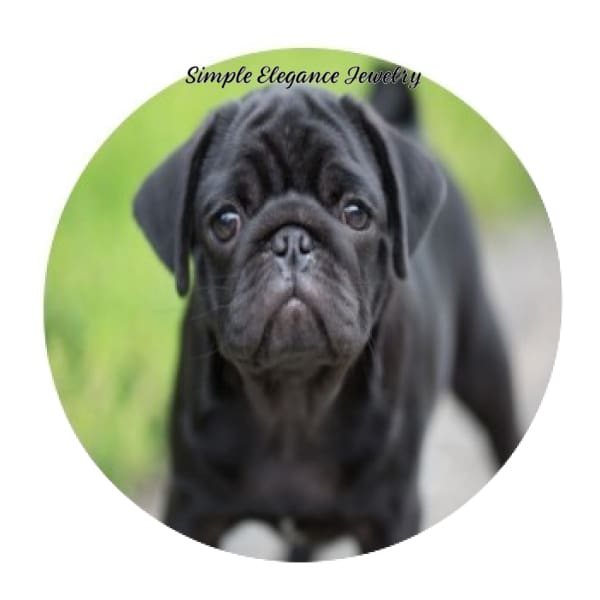 Black Pug Dog Snap 20mm Snap for Snap Jewelry - Snap Jewelry