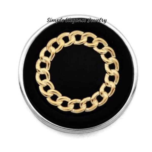Black Snap With Gold Chain Snap Charm - Silicone Jewelry